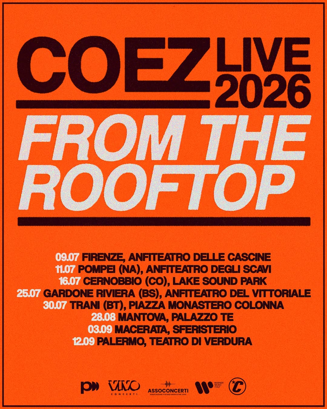 Coez From The Rooftop Tour Poster 2026